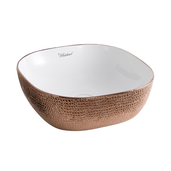 Whitehaus Sqr Above Mount Basin W/ An Embossed Exterior, Interior, And Center Drai WH71301-F23 - main